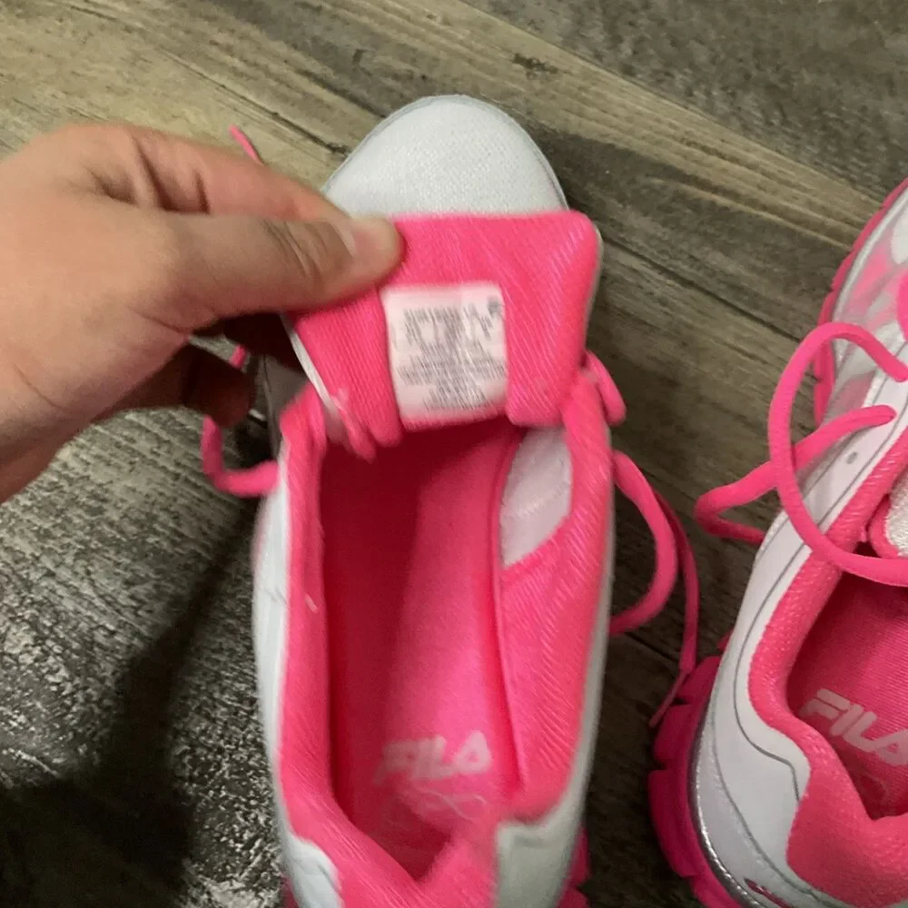 Fila 5HR18034 Running Shoe - Women's Size 7.5  Pink/White Lace-Up   [32]